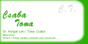 csaba toma business card
